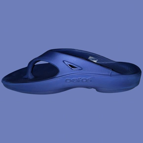 Adult OOFOS OOriginal Women's Navy Blue Recovery Slide Sandals Size M 6 W 8 - Picture 3 of 6